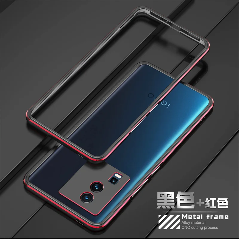 

IQOO Neo 7 Neo7 V2231A Bumper Aluminum Metal Frame Cover Hard Case for IQOO Neo 7 V2231A Glitter Bumper with Lens Protector