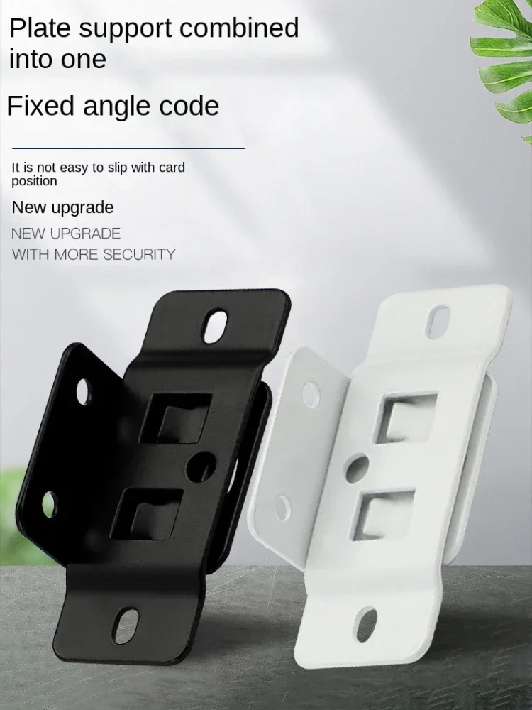 2pcs Fixed fastener 2-in-1 insert Furniture laminate L-shaped 90 degree white connector Black support hardware shelf brackets