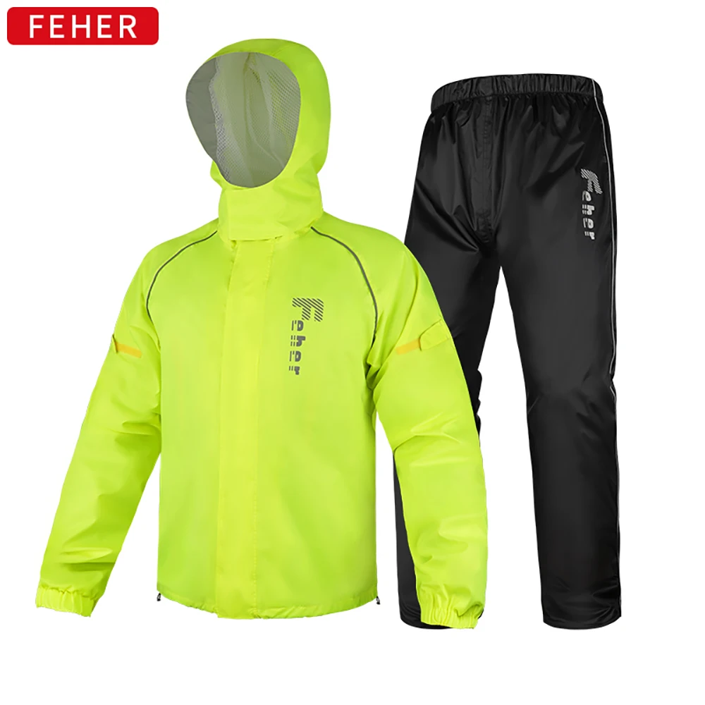 New Men Motorcycle Raincoat Motorbike Rain Suit Waterproof Motorcyclist Moto Raincoat Rain Coat Jacket Pants Biker Set