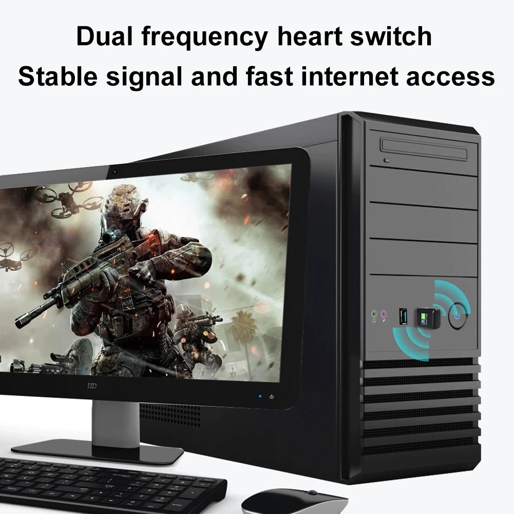 600M Wireless Network Card Free Drive USB Network Card WiFi Receiver Plug and Play Compatible with Windows Vista/XP/Win7/8/10/11