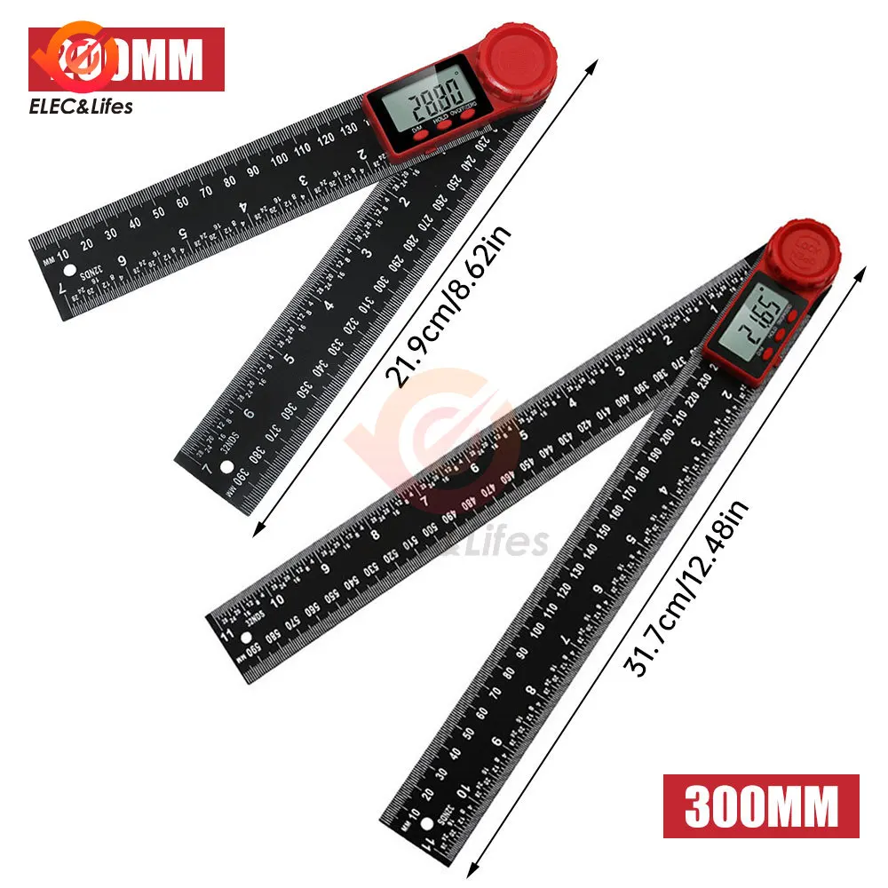200mm 300mm stainless steel Digital Protractor Angle Ruler Electron Goniometer Angle Finder Meter Gauge Measuring Tools