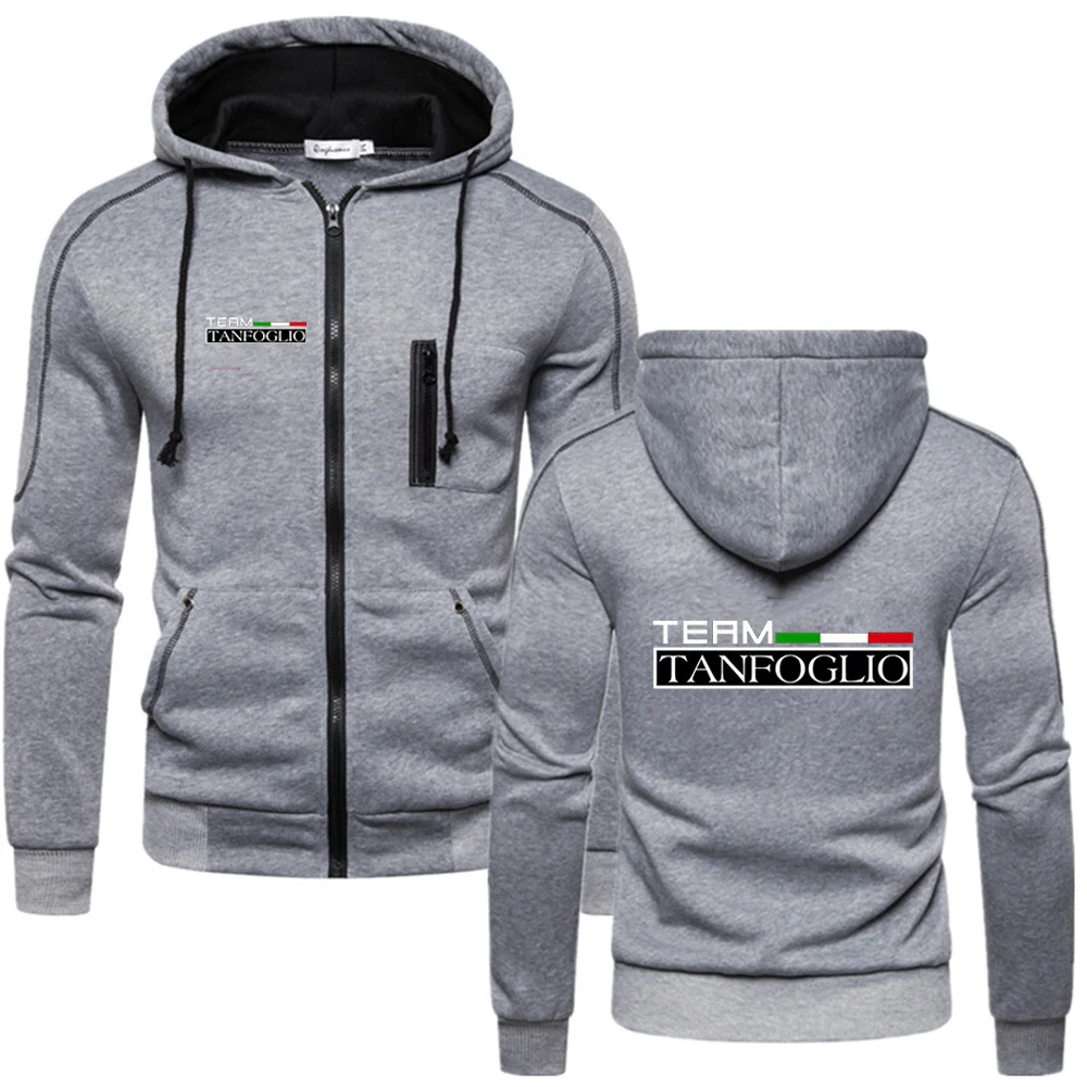 Mens Cotton Classic Hooded Sweatshirt Tanfoglio Logo Print