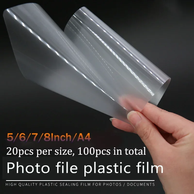 80mic (5/6/7/8 Inch/a4) High Gloss Laminator Film Photo Protection Pet+eva Plastifieuse For Roll Laminator Plastic Film 100pcs