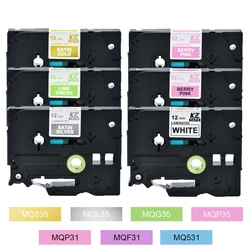 12mm*8m Special Color Ribbon Label Tape TZ-231 tz231 Compatible Brother P-TOUCH label printer labeling tapes  laminated Labels