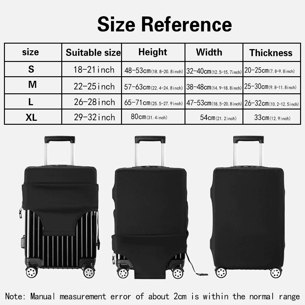 Unisex Luggage Cover 18-28 Inch Fashion White Picture Series Pattern Trolley Suitcase Elastic Dust Bags Case Travel Accessories 4