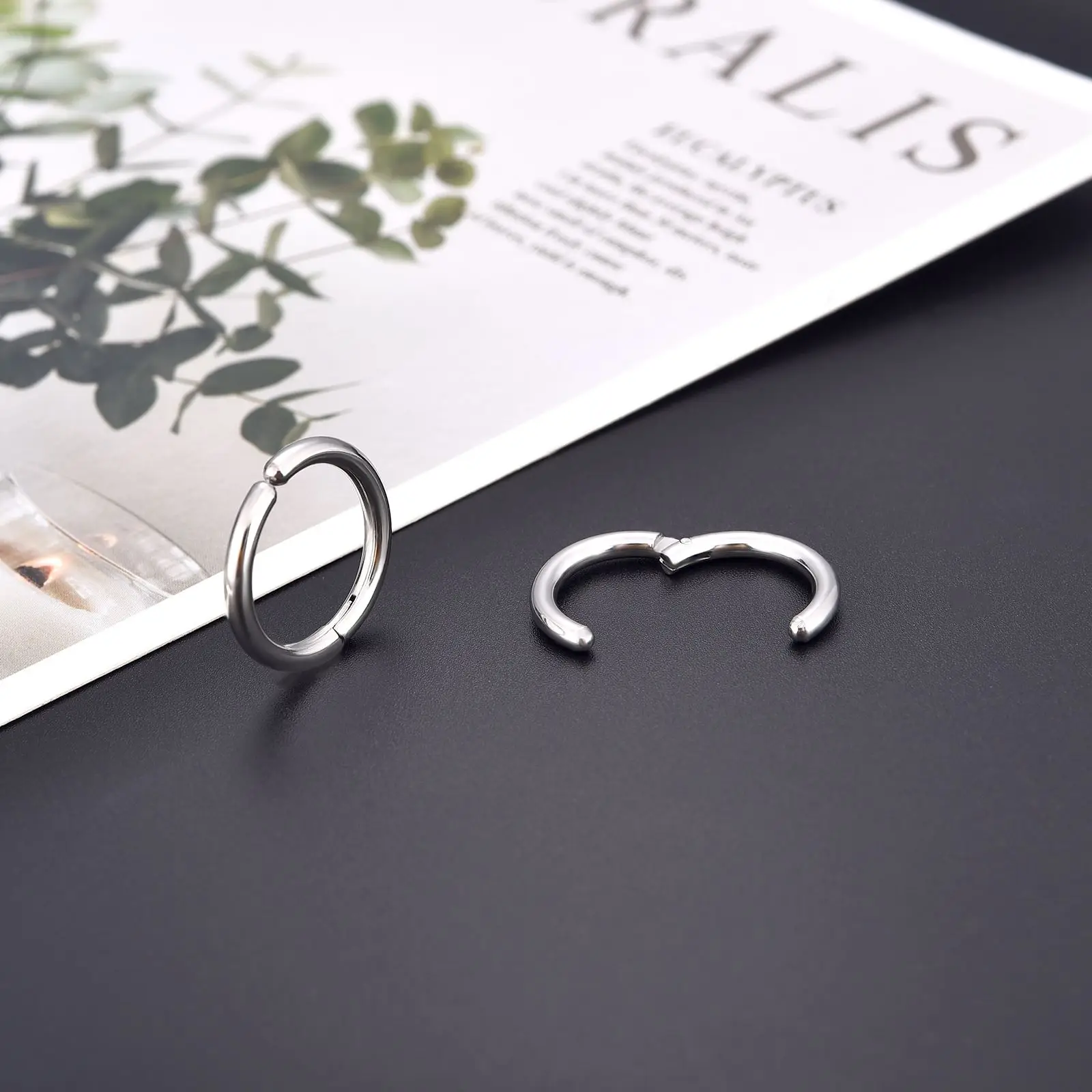 Hoop Earrings Ear Clip Earrings Clip Earrings Ear Clip Stainless Steel Hoop Earrings Women Men Punk Clip Earring Painless Non-Piercing Fake Earrings Sexy Party Jewelry Gift