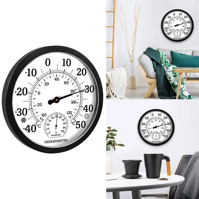 decorative outdoor thermometer and clock