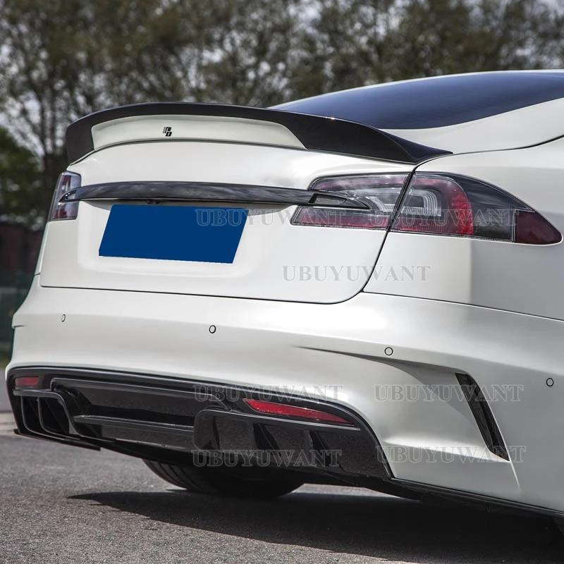

Для Tesla Model S 2014-2019 высокое качество углеродное волокно задний спойлер на крыло, крышу багажник крышка багажника автомобильный Стайлинг