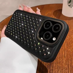 Luxury Bling Sparkling Diamond Rhinestones Phone Case with Soft Silicone Bumper Cover - iPhone 14 Pro Max (Black)