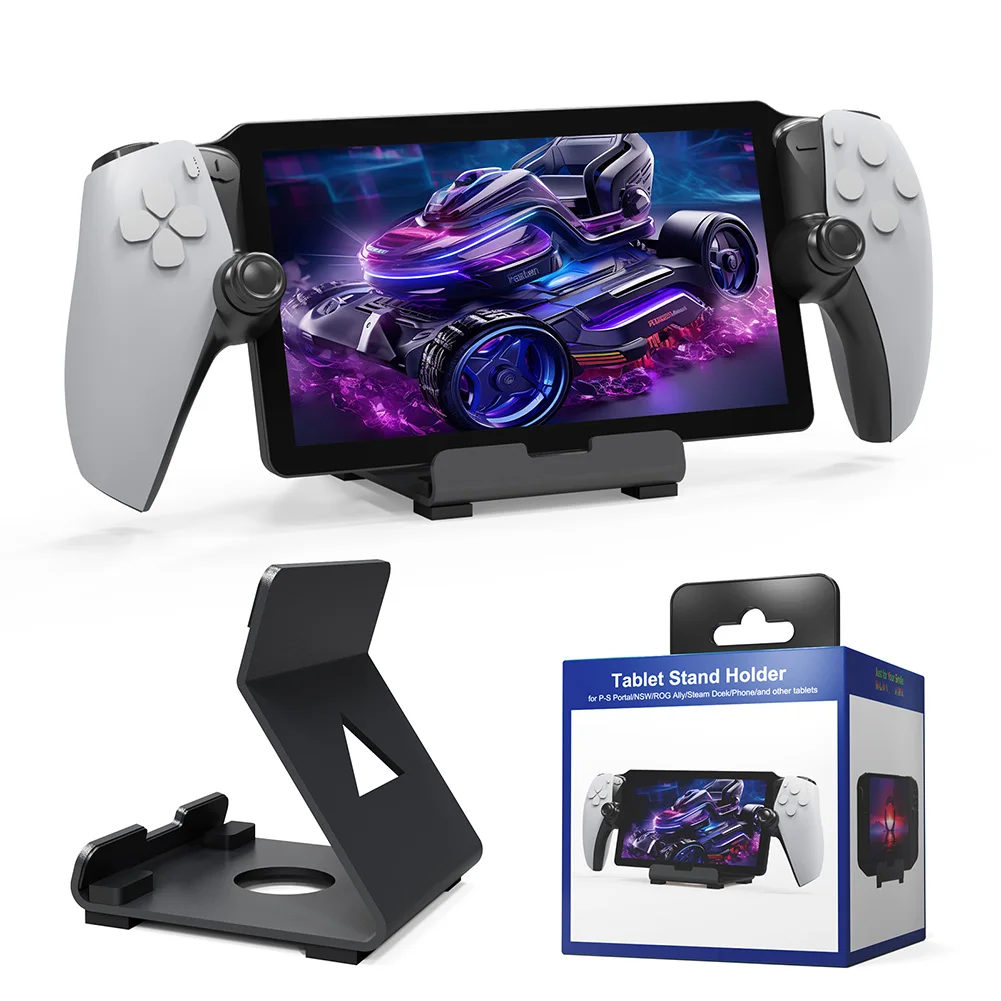 Supporto per console di gioco portatile da tavolo Risparmia spazio Supporto per tablet con cuscinetto in silicone antiscivolo per PS5 Portal Steam Deck ROG Switch - immagine 4