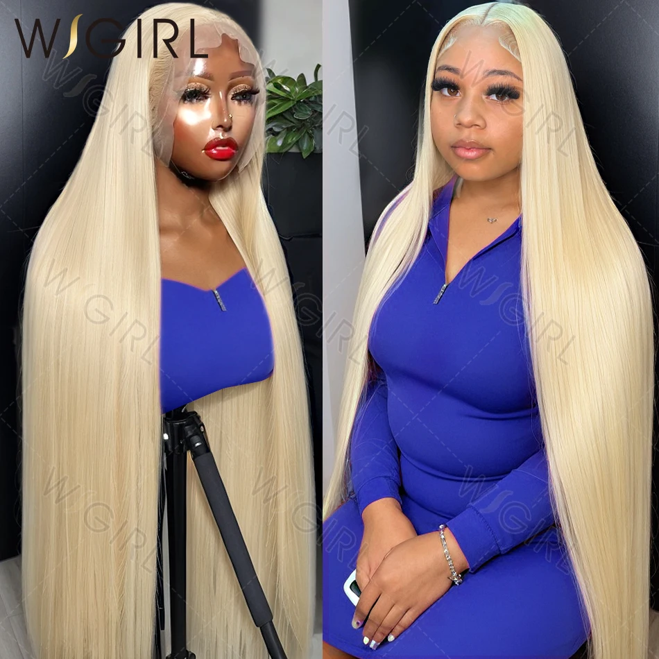 Ready To Wear 40 42 Inch 613 Bone Straight 13x4 13x6 HD Lace Front Human Hair Wig Brazilian 5x5 Lace Frontal Wigs 250% Blonde human hair wig