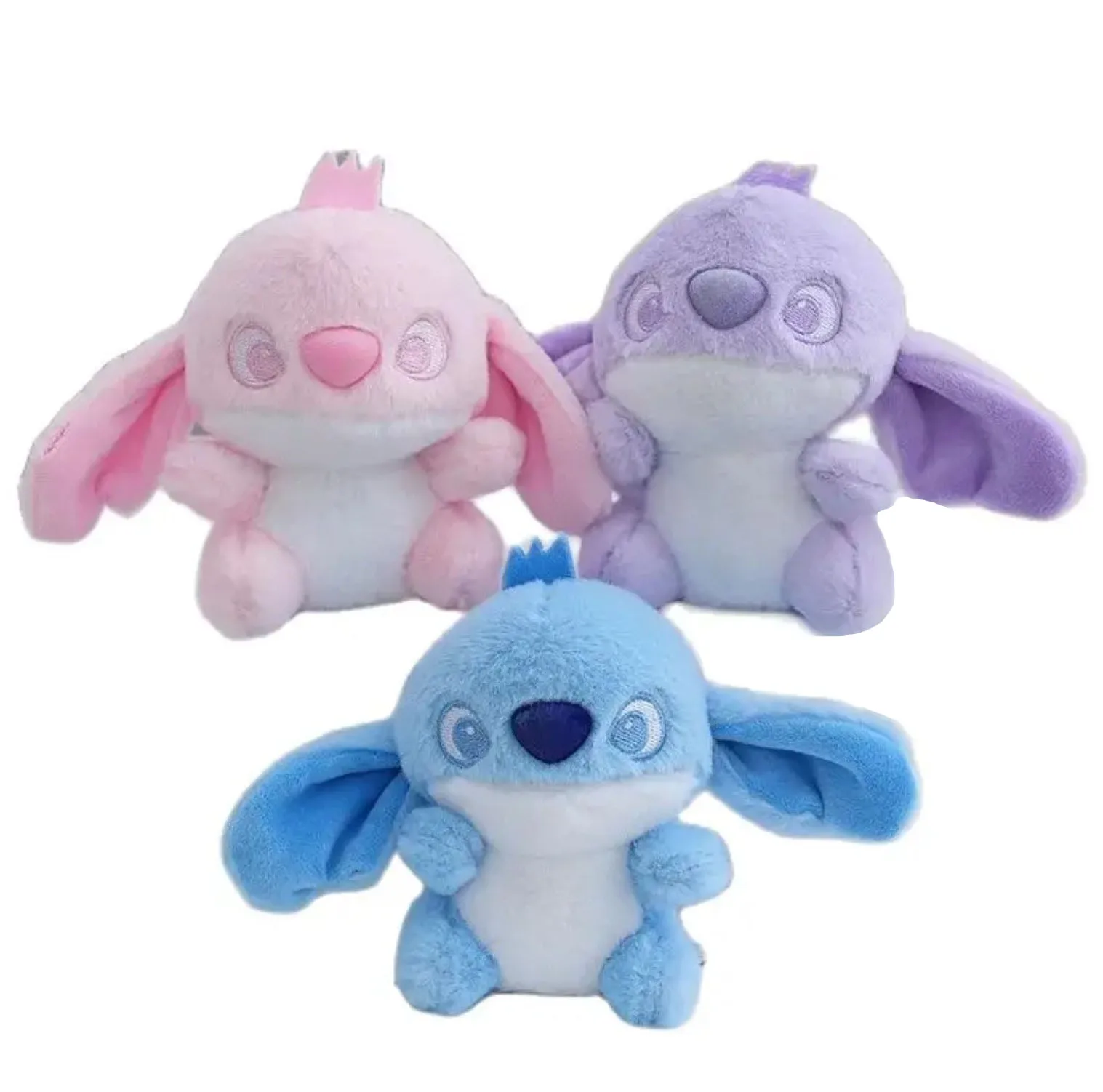 귀여운 애니메이션 릴로 스티치 봉제 열쇠 고리 장난감, 부드러운 스티치 인형 ..