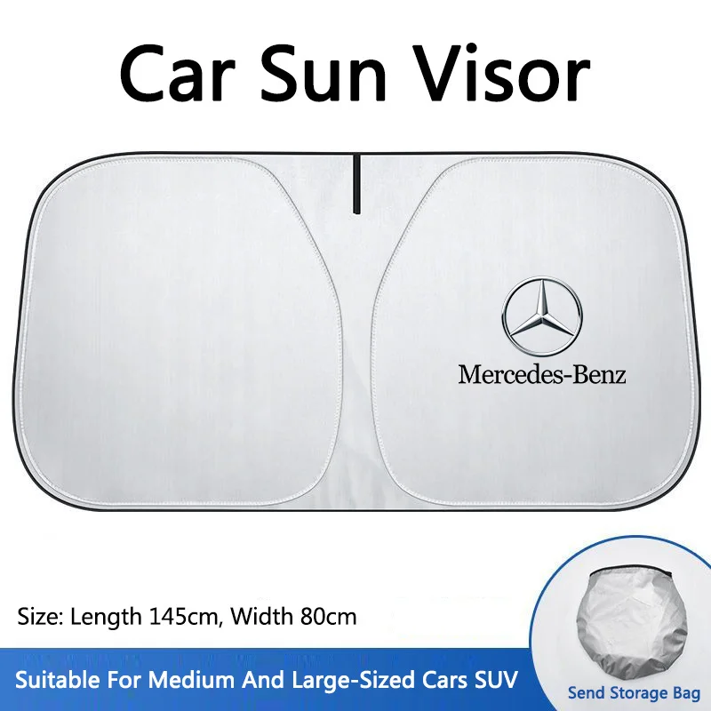 New Car Windshield Sun Shade Visor UV Protection Shield For Mercedes Benz W211 W203 W204 W210 W124 AMG W202 W212 W222 Accessory