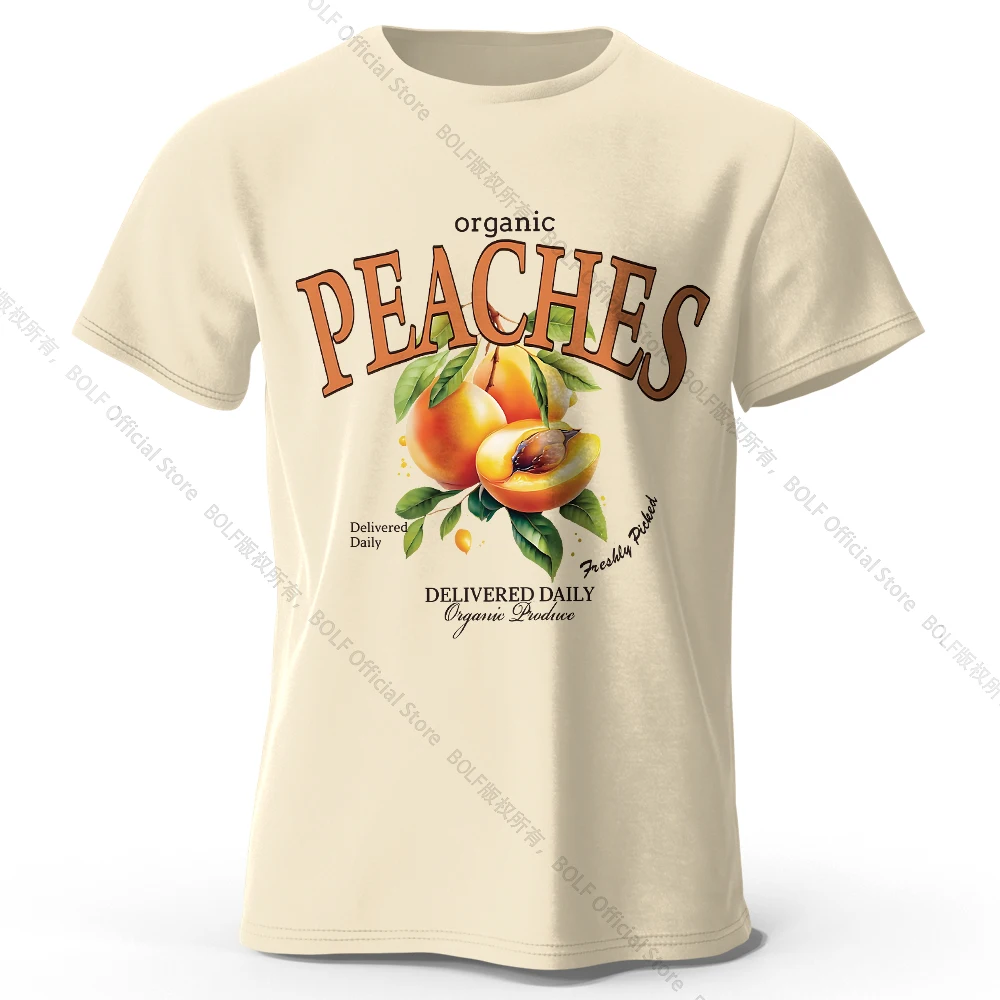 Lightweight Yellow Peach Watercolor Graphic Cotton Tee - Breathable & Trendy Summer Top