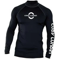 Surf natation plongée T-Shirts Compression longue éruption garde maillots de bain hommes Protection UV Surf vêtements plage Floatsuit hauts 2