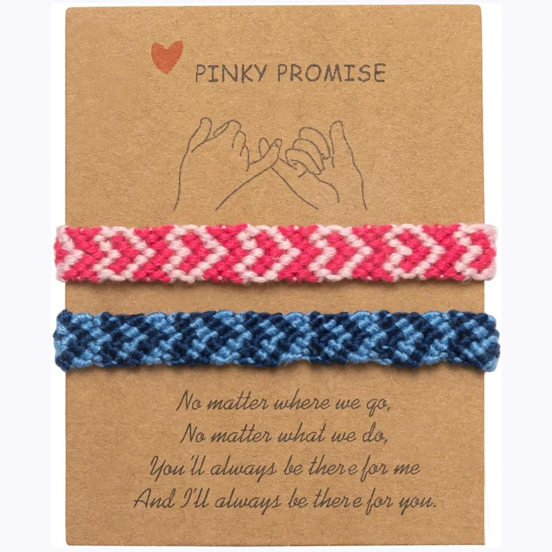 Herz-Freundschaftsarmbänder Pinky Promise Pink Beste Freunde Distanz passendes Armband für Frauen Mädchen Valentinstag Paar Familie