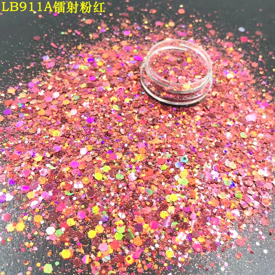 24 Farben Holographischer Chunky Glitter, 24 Farben Laser-Nagelglitter-Flocken, Chunky Holographischer Laser-Nagelglitter – Detail 27