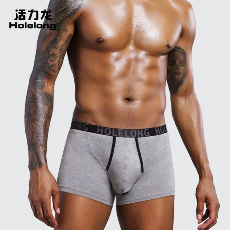 Man Penis Pouch Boxers Breathable Sexy Slip Lingerie Front Open Hole U-Convex Underwear Modal Bulge Enhancing Health Care Briefs