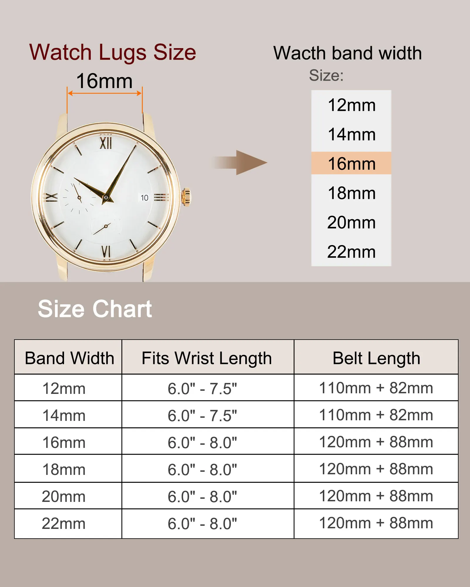 Elegant Genuine Leather Watch Strap - Flat & Thin Design, Multiple Width Options