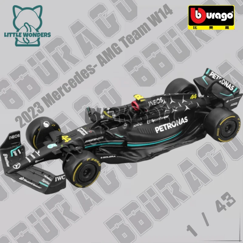 Bburago 1:43 Mercedes-Amg Petronas F1 Team W14 2023 #44 Hamilton #63 George Russell Alloy Car Die Cast Model Collection Toy Gift