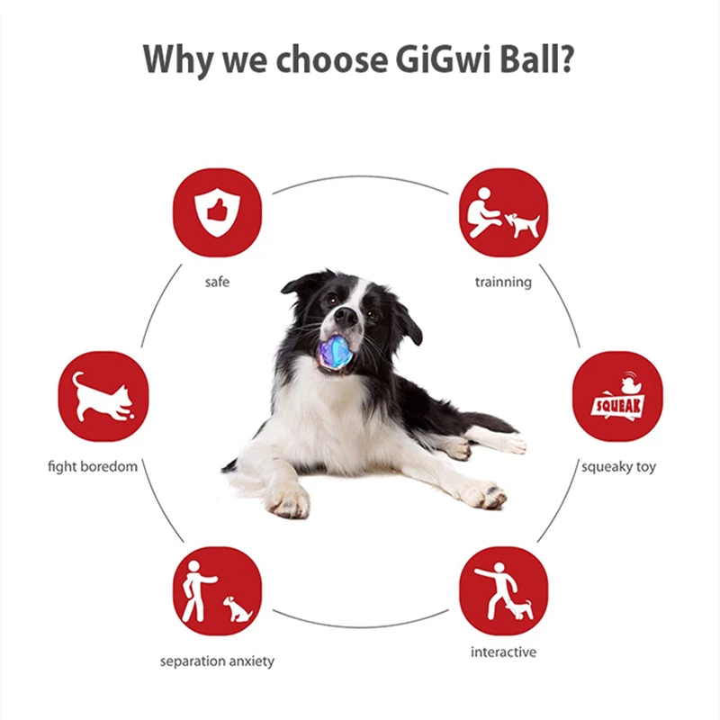 Gigwi Pet Toys G-Ball Series Interactive Dog Ball Dog Toys Squeaky Balls 2.5” Bouncy And Assorted Colors for Small/Medium Dogs 4