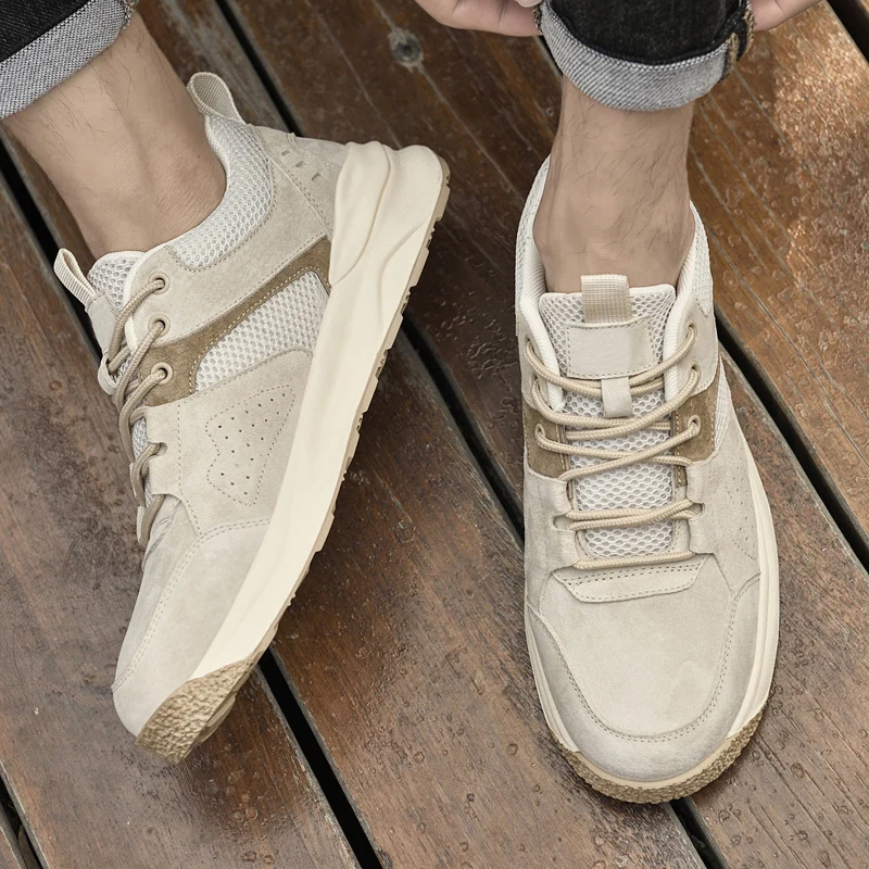 Herren Freizeitschuhe Aus Leder, Leicht Und Atmungsaktiv_voghion.com