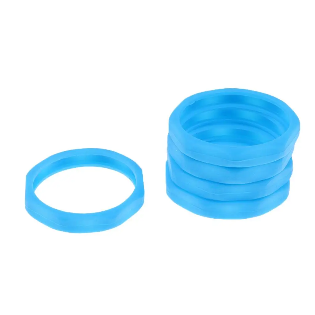 5pcs Microphone Slip Anti-Rolling Protection Ring Mic Silicone Ring Black