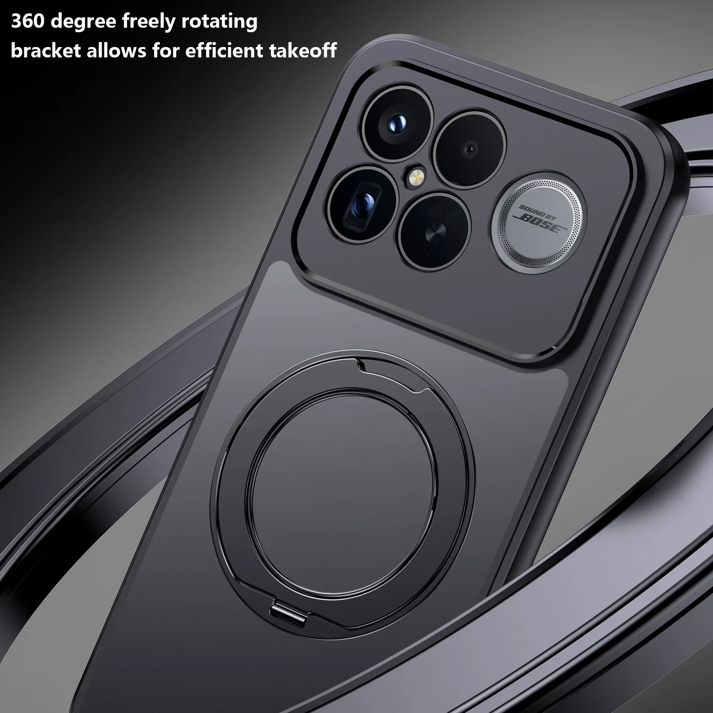 360-Degree Rotation Matte Frosted Magnetic Shockproof Armor Phone Case