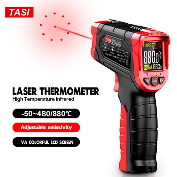 TASI 고온 적외선 레이저 온도계, 다채로운 디스플레이, 섭씨 880 도, 680 도, 480/380 도