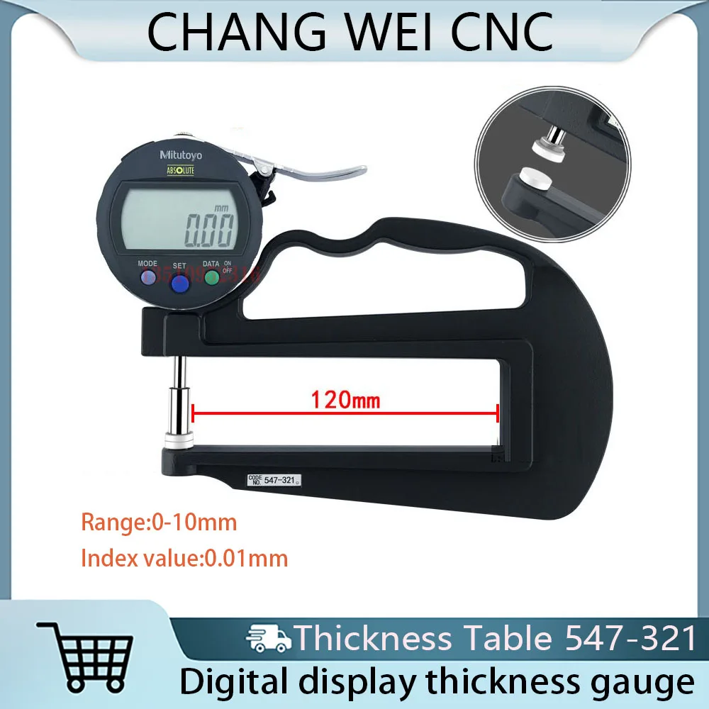 

Cnc Thickness Gauge Electronic Thickness Gauge 547-321 0-10 * 0.01/0.001mm Micrometer Thickness Gauge