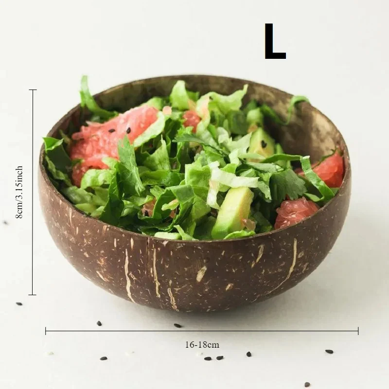 Coconut Bowls 1 natural coconut shell bowl Large container Fruit salad dessert Southeast Asian cutlery Specialty tableware