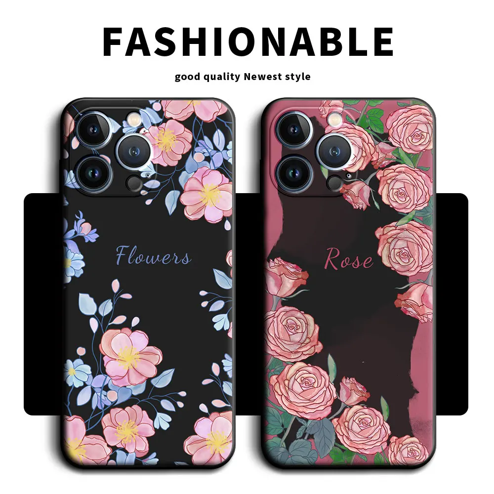Per Iphone 11 Pro Max 7 8 6S Plus Custodia Morbida In Silicone Flower Butterfly Phone Case Per Apple Iphone Se 2023 2022 Xs Xr Cover Posteriore