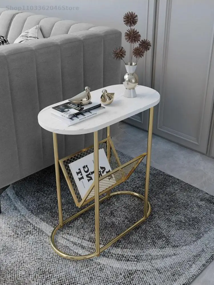 Light Luxury Extremely Narrow Side Table Living Room 20cm Sofa Gap Small Coffee Table Storage Side Cabinet Internet
