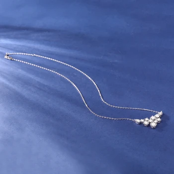4.8cttw Full Moissanite Pendant Necklace for Women S925 Silver Round & Pear Cut Lab Diamond Necklace Party Wedding Jewelry Gift 4