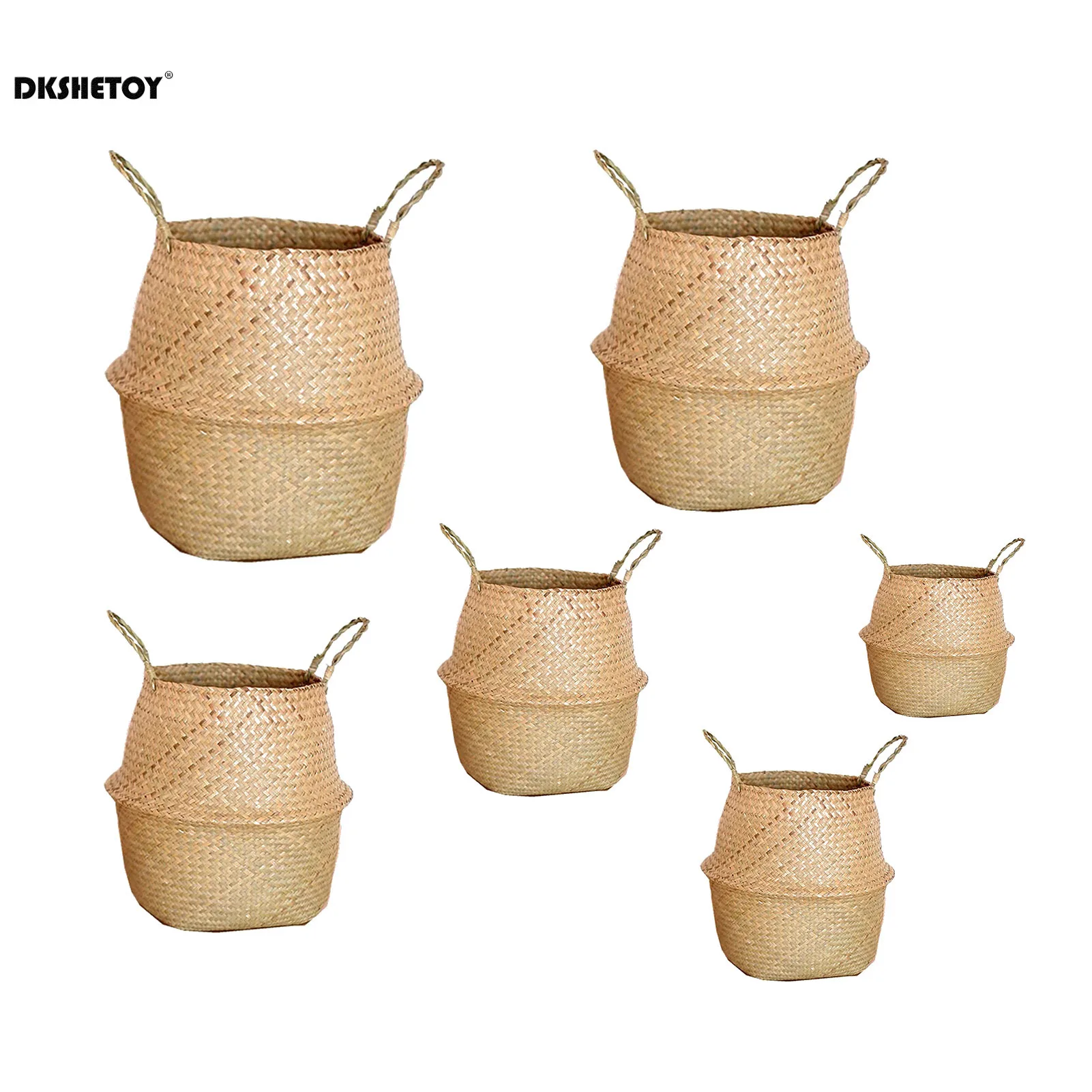 Handmade Rattan Flowerpot Portable Dirty Laundry Hamper Storage Basket Extra Large & Large Storage Baskets & Bins storage basket