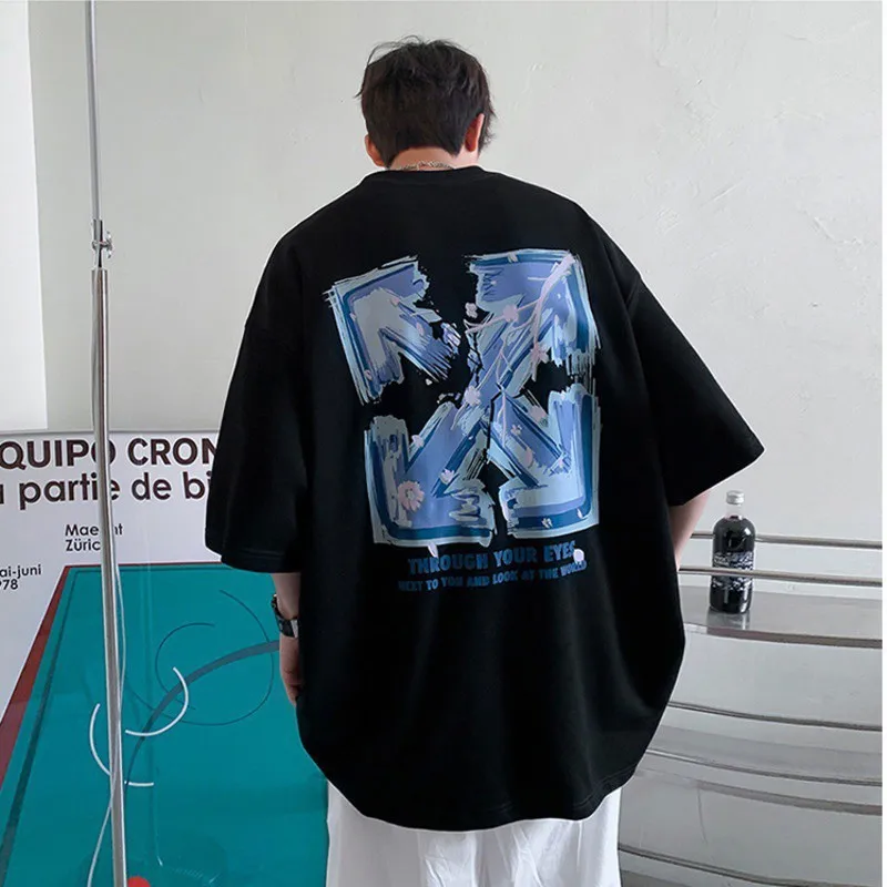

Short-sleeved t-shirt boys round neck Korean version of the t body shirt loose versatile hip-hop male tide pullover tops