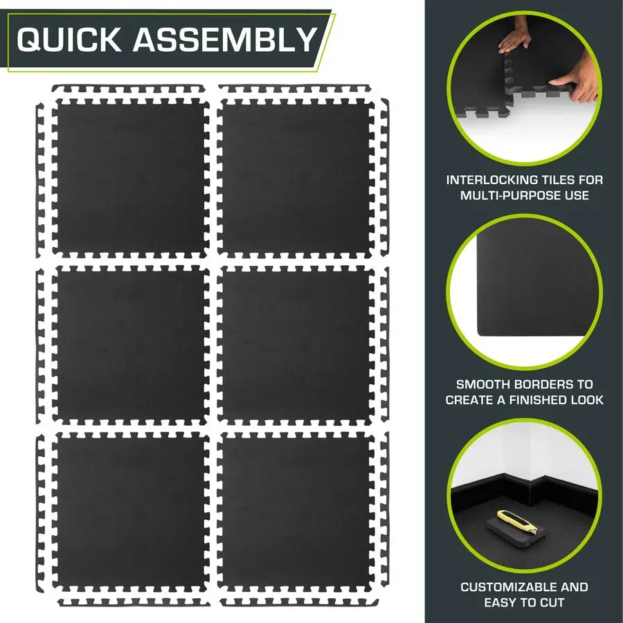 Gym or play area using puzzle mats