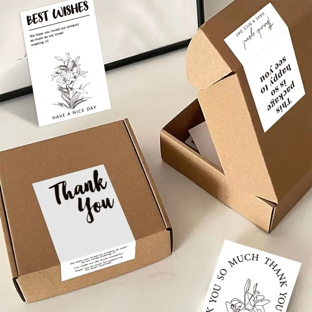 50 Stück weiß danke für Ihre Bestellung Aufkleber 5.4*9cm Waren verpackung öffnen Sie mich Tags Geschenk verpackung Hochzeits bevorzugungen – Detail 5