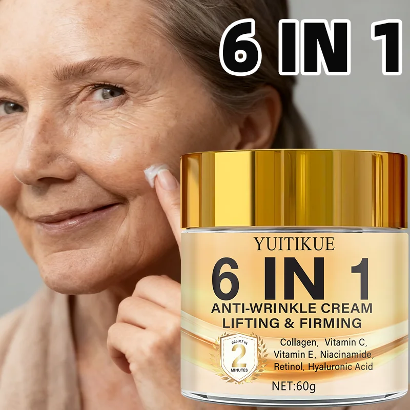 6-in-1 Anti-Wrinkle Cream, Lifting and Firming   Collagen, Vitamin C, Vitamin E, Niacinamide, Retinol, Hyaluronic Acid