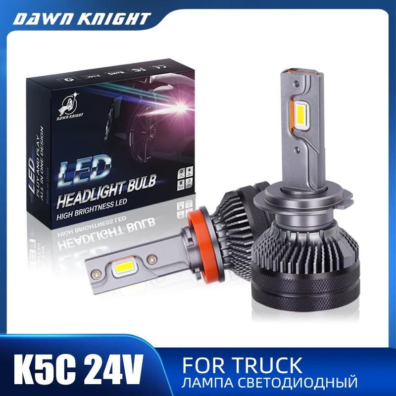 2PCS-24V-lampadina-a-Led-per-camion-leggero-H4-H7-H1-H3-H11-6000K-Led ...