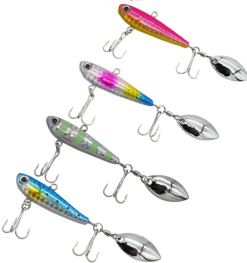 

Ufishing 20g 30g 40g Pike Metal Spinnerbait 4Pcs/Lot VIB Fishing Lure Shore Cast Bass Jig Bait