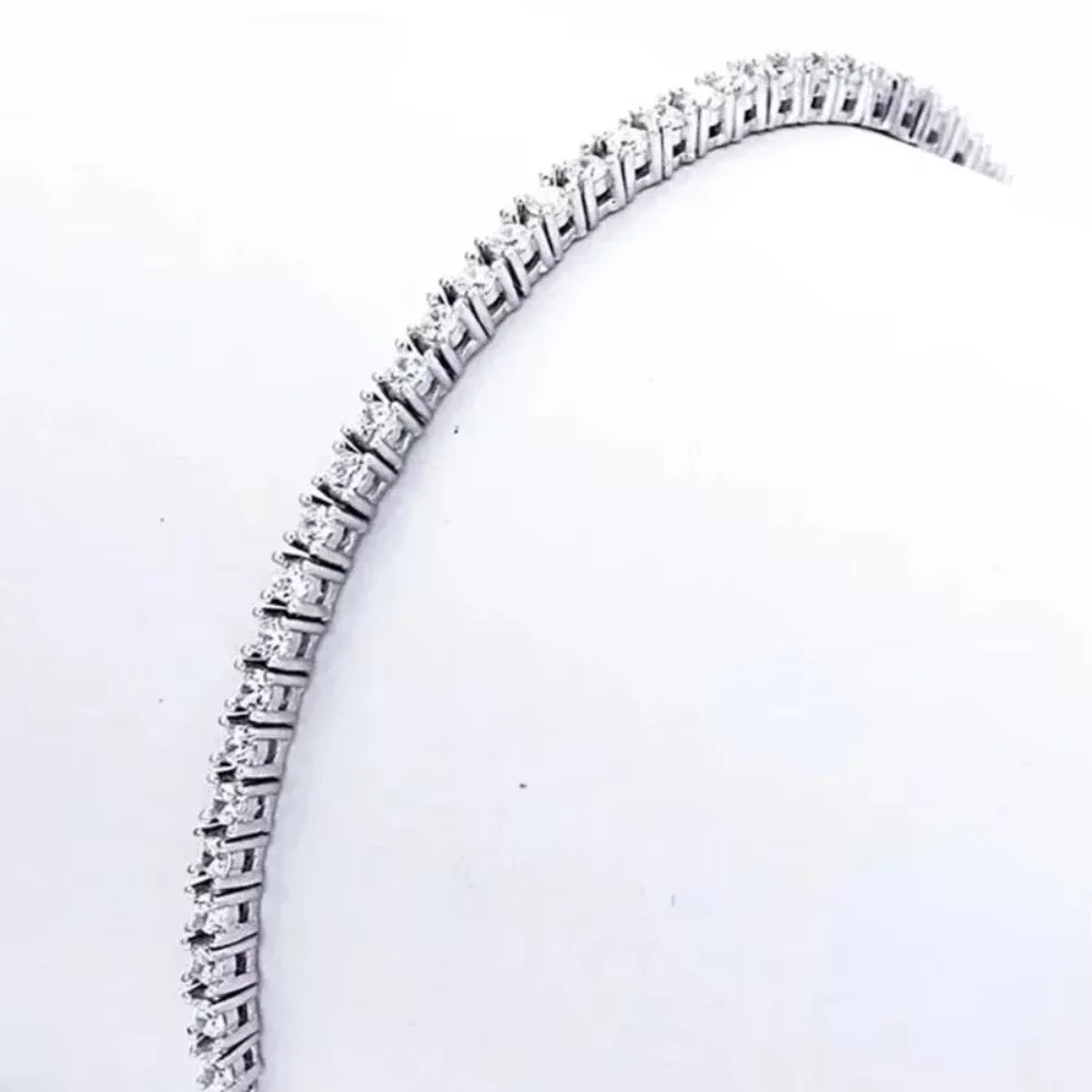 Elegant 925 Sterling Silver Zirconia Tennis Bracelet Anniversary Gift