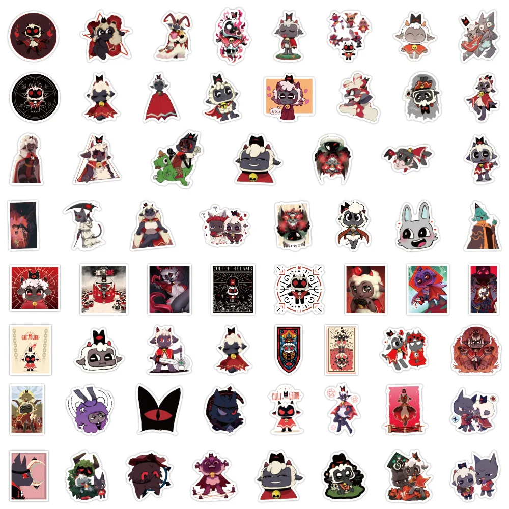 10/30/60/120PCS Game Cult of The Lamb Sticker Cartoon Funny Graffiti Decal Kids Toy Decorative Notebook Luggage Skateboard — view 6