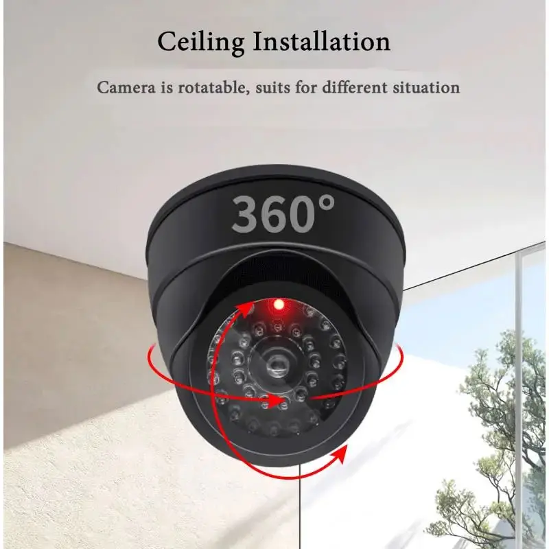 New Black/White Dummy Conch Camera Red Flashing LED Light For Home Office Surveillance Security System Fake CCTV Security Camera 1