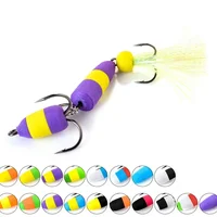 New polychrome Size Foam bait Bass Lure 4.5g Soft Fishing Luya Bait Density Foam Swim Baits with 2 Treble Hooks 1