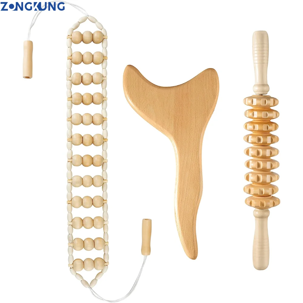 

Wooden Massager Wood Therapy Massage Tools Body Shaping Massage Tool Set Anti-Cellulite,Lymphatic Drainage,Relieving Muscle Pain