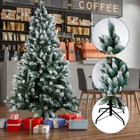 4 5 6 7ft Snow Flocked Artificial Christmas Tree Xmas Hinged Pine Cones Decor 6