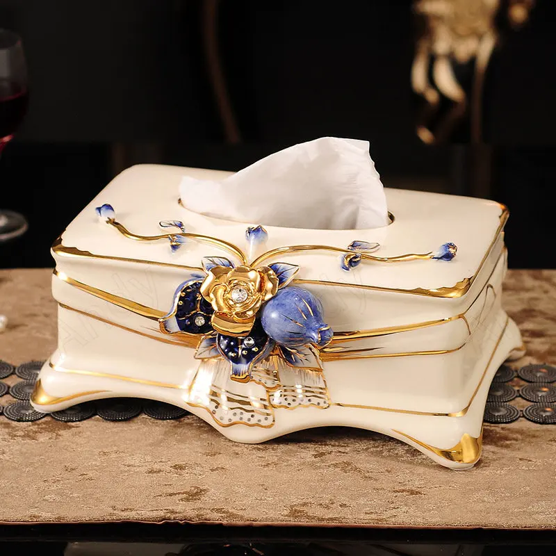 

Золотой ход искусственный Декор граната ручной работы для гостиной бумажные коробки для ресторана Настольный современный органайзер для салфеток