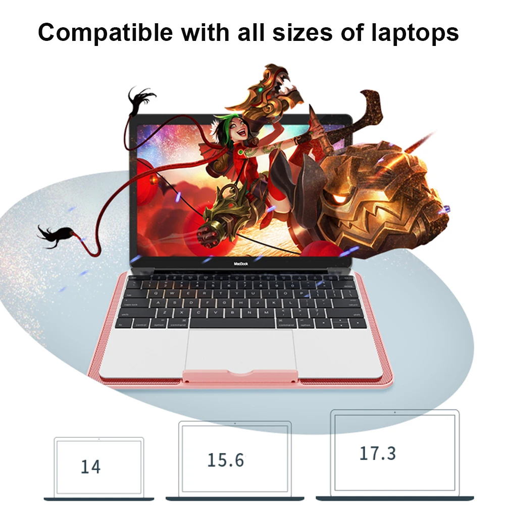 Base de Resfriamento Laptop Cooling Pad Suporte Notebook Titular Ajustável com Seis Fãs para Macbook Notebook Pro Suporte Laptop Stand - Imagem 3