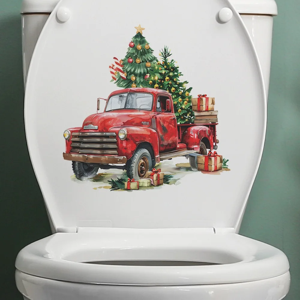 Christmas car Christmas tree Bedroom toilet stickers home decoration wall stickers self-adhesive